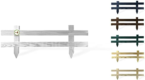 Floranica Liten trädgårdsstaket 4 st. 20 cm x 50 cm antracit – Mini stickstaket, dekorativt staket, friesiskt staket, spjälstaket, för nedstickning, trädgårdsstaket, rabattstaket, impregnerat furuträ