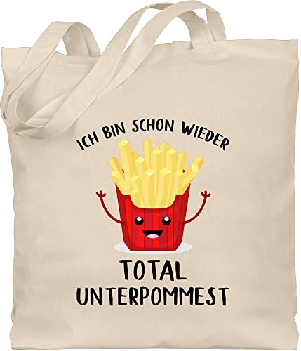 Shirtracer - Baumwolltasche - Sprüche Statement mit Spruch - Ich bin schon wieder total unterpommest schwarz