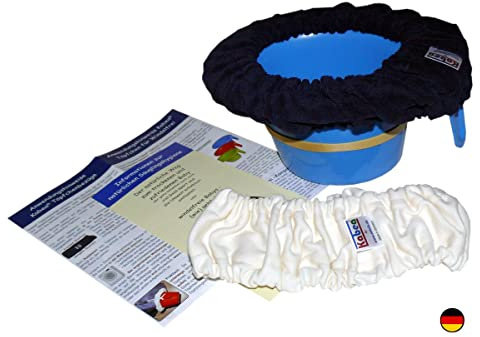 Kabea Windelfrei Starter Set Micro 6-tlg. mit Abhaltetöpfchen Abhato, 2 Topfbezügen und Anti-Rutsch-Gummi (Blau (Töpfchen aus Polypropylen))