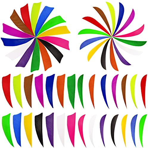 wolfman Bogenschießen 3/4/5 Zoll Pfeilfedern natürlichen Truthahn Federn Befiederung rechts Flügel Teardrop Schild Flügel für DIY Jagd Pfeil Zubehör 100 PCS