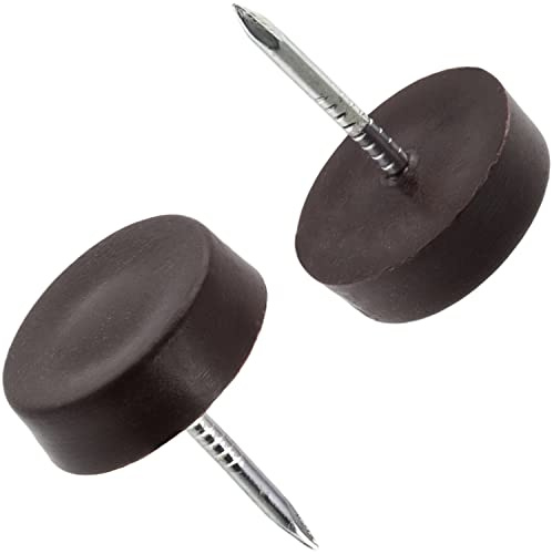 AERZETIX - C65827 - Juego de 100 Patines deslizantes para Patas de Silla con Clavo Redondos Ø14mm en plástico - Color café - Mueble Mesa Armario cómoda Cama Accesorio protección Suelo sofá