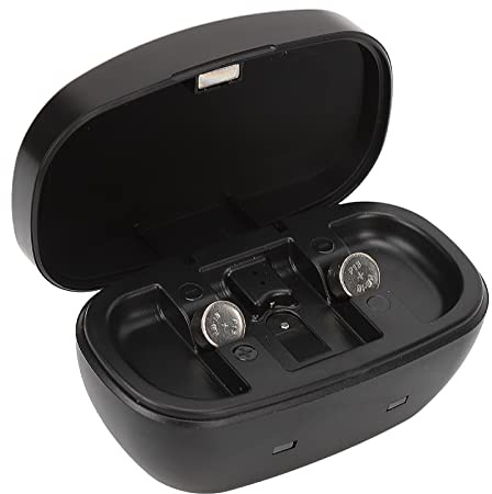Charging Case for A13 Batteries, Portable Charging Box for Hearing Aids with A13 Batteries, Rechargeable Hearing Amplifier Charger Battery Kit with 2 Button Batteries for Seniors
