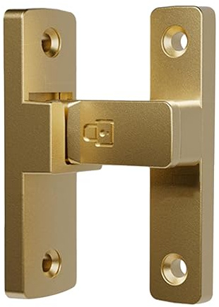 F Fityle Loquet de verrouillage de porte à 90 degrés avec vis de fixation, matériel robuste, verrou de sécurité pour garage, bureau, grange, porte coulissante, doré