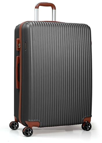 CALDARIUS Hardshell Luggage | Durable Suitcases | Lightweight & Secure with Combination Lock | Smooth 4 Dual Spinner Wheels | Ideal Travel Bag & Luggage Sets (Grey, Large 28)