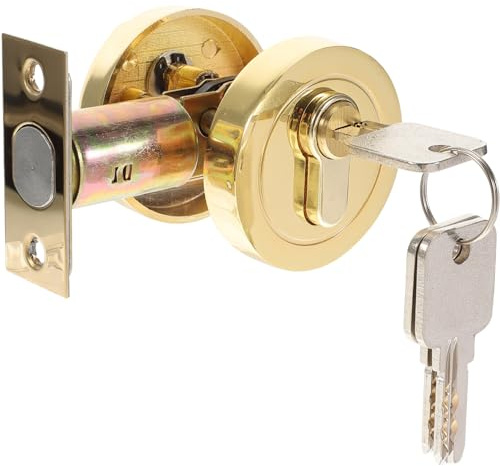 Housoutil Cerradura De Pestillo Simple De Aleación De Zinc Resistente Cerradura De Llave Para Puerta Interior Instalación Sencilla Y Seguridad Residencial