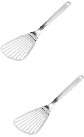 IMIKEYA 2stücke Edelstahl Pfannenwender Mit Schlitz Langer Griff Für Steak Fisch Und Pizza Hitzebeständig Und Leicht Zu Handhaben Praktisches Küchenutensil Für Vielseitigen Einsatz