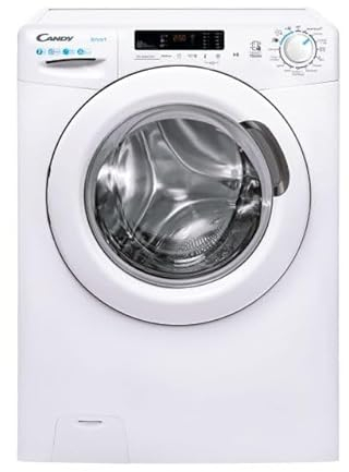 Candy Smart CS 1272DW3/1-11, Lavatrice slim a carica frontale, 7 KG, Classe C, 1200 giri, 79 dB, Partenza Ritardata, 16 programmi, Bianco, AxLxP 85x60x45 cm