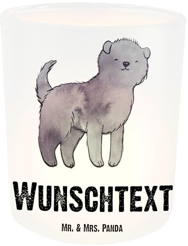 Mr. & Mrs. Panda Personalisiertes Windlicht Affenpincher Moment - Personalisierte Geschenke, Schenken, Teelichthalter Outdoor mit Namen, Windlicht