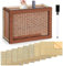 Spardose aus Holz mit 1 wasserlöslicher Stift und 8 Aufklebern(500€-10000€), Retro Sparbüchse Aufbewahrungsbox, Wiederverwendbare Spardose mit Sparziel und Zahlen zum ankreuzen (5000€ +8 Aufkleber)