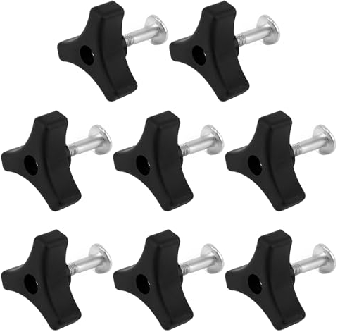 NQEUEPN 8 Sets Lawn Mower Handle Bolts, Triangle Handle Knob Nut Screw Bolt Lawnmower Handle Wing Nut Universal Fixing Nut Replacement Part Accessories for Honda & Most Lawn Mower Machine