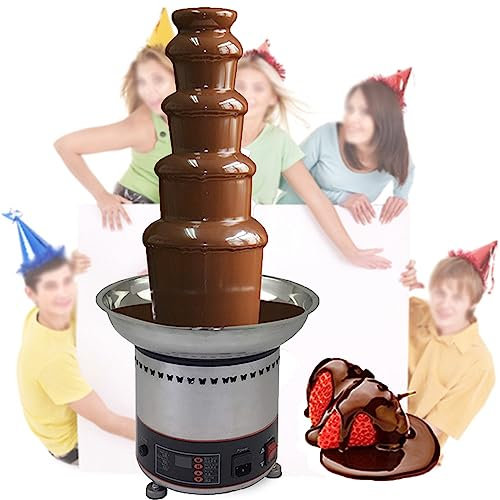 LZDOYY Electric Chocolate Fountain,Chocolate Fondue Pot,Fountain Party Fondue for for Nacho Cheese,BBQ Sauce,Ranch,Liqueurs,5floors
