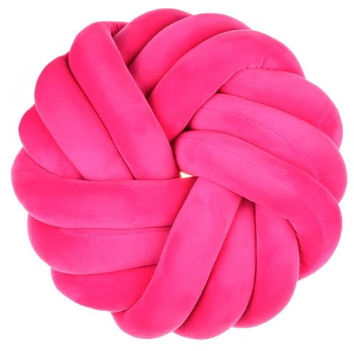 RVUEM 008,35 * 35cm, Knotenkissen, Knoten Ball Kissen, Weiches Knotenkissen, FüR Heimdekoration, Knotenkissen, PlüSchiges Knoten Sofakissen, Runde Kissen, FüR Bett, Couch, Wohnzimmer, Schlafzimmer