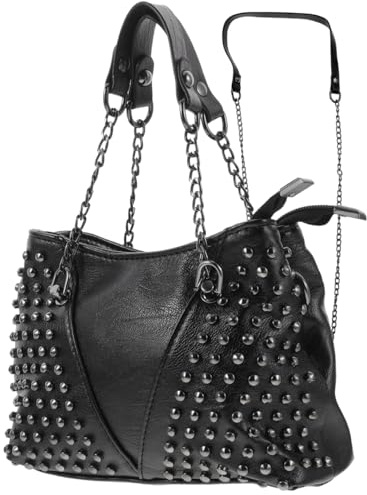 SAFIGLE Rivet Chain Crossbody Bag for Women Stylish Pu Leather Handheld Shoulder Bag Lightweight Messenger with Spacious Interior for Daily and Outdoor Use