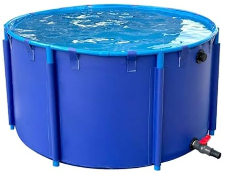 Piscina circolare in tela pieghevole per esterni, per Koi Bing, serbatoio di stoccaggio dell'acqua fuori terra in PVC, portatile, 2 x 0,8 m, da giardino e acquario