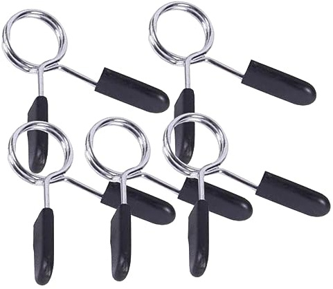 WHAMVOX 5Pcs Spring Clip Collars Barbell Clamps for Weightlifting Powerlifting and Cross Fit Durable Secure Dumbbell Bar Disc Holders