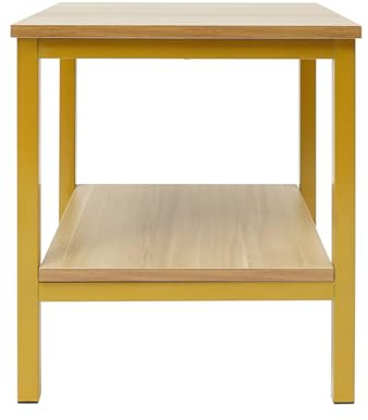Dettchan Mesita de noche de 2 niveles, mesa de café, estantería de almacenamiento, mesa auxiliar, para salón, terraza, balcón, 42 x 42 x 45 cm