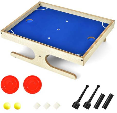 GYMAX Magnetic Foosball Table, 2 Player Mini Game Table with 2 Balls &2 Magnetic Handle Sets, 2 Scorers & 3 Magnets, Portable Desktop Soccer Game for Kids Adults