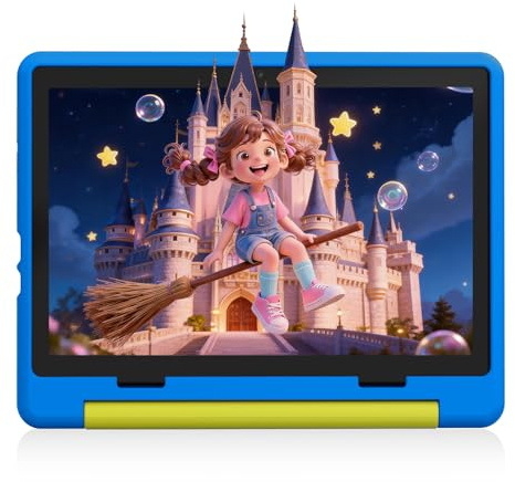 Laptok Kids Tablet 10 Inch, Android 15 Tablet for Kids | 20GB+64GB+1TB Expand | Face ID & Parental Control | 5000mAh & Fast Charging | 5MP+8MP | WiFi 6 | BT 5.3 | Protective Case,Blue