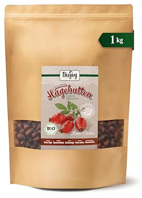 Biojoy Cynorrhodon BIO (1 kg), séché et entier, fruits d'Églantier (Rosa canina)