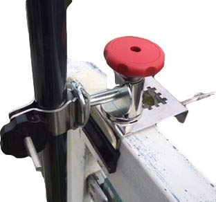 holly Edelstahl - Balkon - UNIVERSAL SCHIRMHALTER - Duo-FUNKTIONSHALTER 360 ° DREHBAR - FÜR SCHIRMSTÖCKE BIS 38 mm Ø an Geländern - runden eckigen Elementen bis 50 mm Ø -