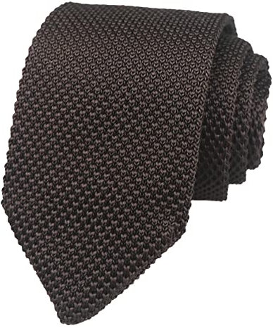 Secdtie Men Classic Espresso Brown Textured Knit Woven Silk Tie Smart Necktie 009