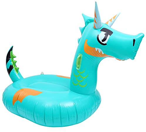 Gadpiparty Adult Inflatable Floating Bed Dragon Shape Swimming Pad Portable for Pool Party Decorations