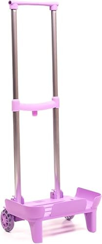 Devesa Carrello per Zaini Scolastici – Leggero, Pieghevole e Robusto, con Base Protettiva e Vassoio Ampio, Ruote Silenziose e Design Ergonomico per Prevenire il Mal di Schiena - D203 (Malva)