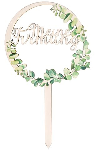 Cake Topper Heilige Firmung: Tortendeko aus Holz, Caketopper Eukalyptus, Tortenstecker Firmtorte, Kuchendeko für Junge & Mädchen, Tortentopper, Kuchedekor, 20 x 12 cm