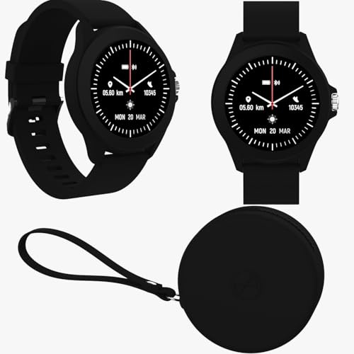 FOREVER Montre CONNECTÉE ET Intelligente avec Frequence Cardiaque - Bluetooth 5.0 - IP68 COLORUM - Noir