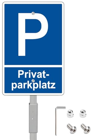 Felexdo Privatparkplatz Schil,30x20cm Alu Parkplatzschild mit Pfosten Schilder für Privatparkplatz Parkverbot Schild UV-beständig Wasserfest Einfach Einzurichten
