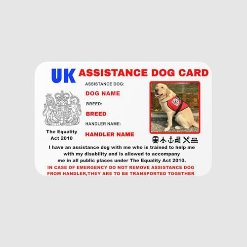NS Design Assistance Dog UK Law Card - Equality Act QR Photo Lanyard