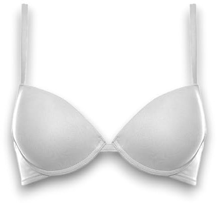 Generico Reggiseno Push Up Carrie Coppe Preformate +1 Taglia Scollo Profondo in Microfibra (IT, Taglia della Coppa & Taglia della Fascia, B, 4, Bianco)