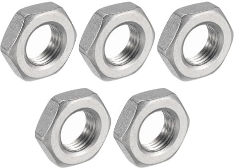 QUARKZMAN 5pz Fuso Tubo Raccordo Esagonale Controdado 304 Inossidabile Acciaio Esagonale Ostacola Dado 1/4 Femmina Filettatura (DN8) per Idraulica Fissa Acqua Scopa e Sottocarro Detergente