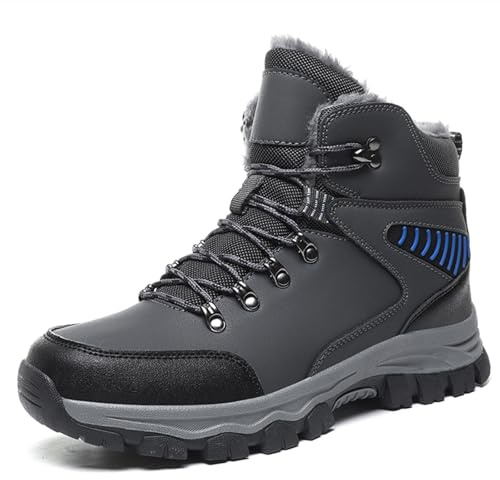 Mo Joc Chaussures de montagne en coton pour homme - Bottes de neige - Chaussures de randonnée - Chaussures de randonnée et d'activités d'hiver, gris, 39 EU
