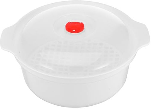 OFFSCH Vaporiera Trasparente Per Microonde Per Cucinare Verdure Cottura A Vapore in Plastica Riutilizzabile E Sicura Per Forno A Microonde
