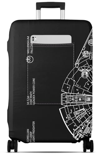 Slohif Luggage Cover for Suitcase Tsa Approved Protector - Luggage Sleeve Large Suit Case Cover Travel Stretch Baggage Case Protective Washable Fit 18-32 Inch Spaceship S