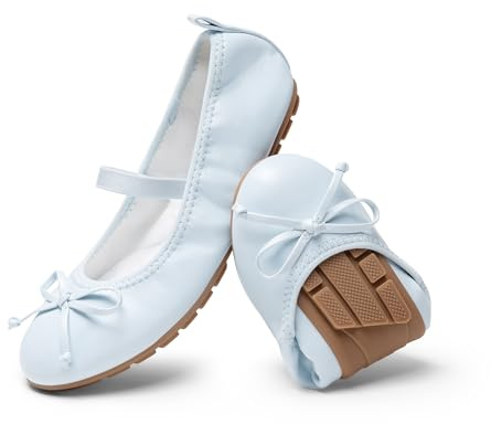 DREAM PAIRS Ballerine Bambina Fiocco | Fiocco decorativo, soletta in lattice, tallone imbottito, suola TPR antiscivolo, leggere e flessibili.