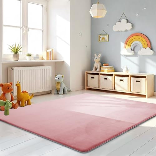 LEHOUR Krabbelmatte für Baby, 100×200×3CM Kinderteppich, rutschfest,