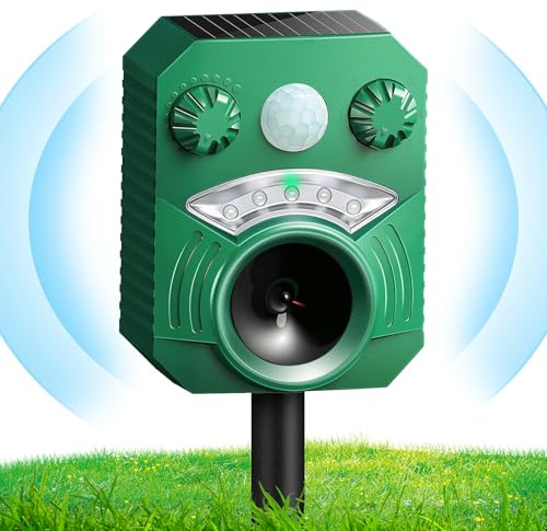 Katzenschreck,Marderschreck,Maulwurf Vertreiber,Solar Katzenschreck für Garten Tiervertreiber mit Blitz,IP44 Wasserdicht Marderabwehr Wirksam gegen Katzen,Hunde,Vögel,Füchse,Ratten,Marder,Mäuse