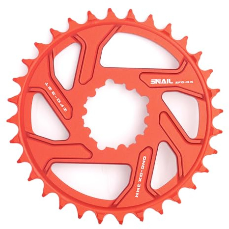 CYSKY Plato Direct Mount 32/34/36/38/40 Dientes Offset 3mm Narrow Wide Plato CNC 7075 Plato de Bicicleta para Juego de Bielas SRAM GXP Interface (Rojo, 32 Dientes)