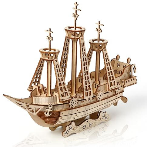 Foyucool 3D Wooden Puzzles for Adults, DIY Ship Model Building Kit