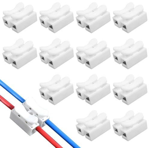 80 PCS CH2 Quick Connector Spring Wire Connectors, Electrical Cable Clamp Terminal Block, Quick Connect Terminals for Wiring, Secure Spring-Loaded Electrical Connectors