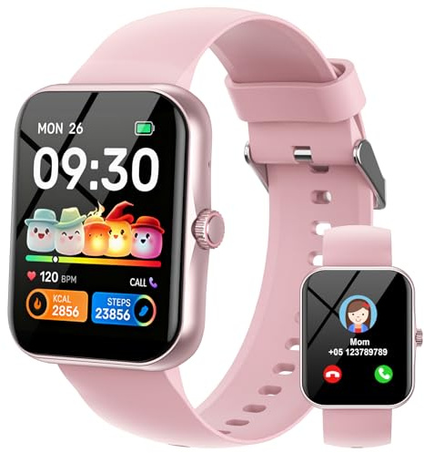 Fitness Tracker Montre Connectée Enfant, 1,83 HD Montre Intelligente pour Garçon Fille IP68 Étanche avec 120+ Mode de Sport Cardiofrequencemètre Podomètre Réveil Jeux pour Ados 4-16 Ans Cadeau, Rose