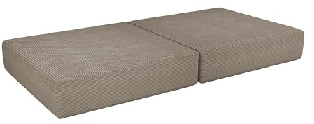 POKAR Colchón Plegable para Sofá Modular Niños | Colchón 160x80x15 cm en Espuma con Funda de Pana Suave | Accesorio Compatible con Sofá para Niños Infantil | Certificado Öko-Tex | Caramelo Cálido