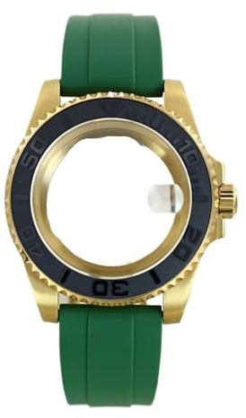 1 st 40 mm klockfodral Gummiarmband Keramisk raminsats Safir for NH35 NH36 NH34/38 Miyota8215 ETA2824 Movts(Green strap 5,For NH35 34)