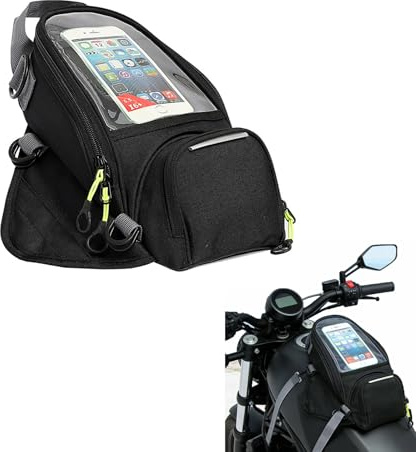 YSNFDN Sac de Réservoir Moto pour Kawasaki Z750 Z1000 BIS 2006, Magnétique, étanche, Grande Capacité, Portable, Sacoche Réservoir Tactile pour Randonnée, Sac de Moto,A