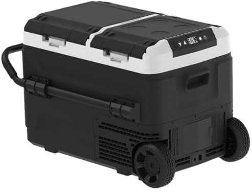 Bilkylskåp med bärbar frys, kyl-frys, campingkylskåp med dubbla zoner och app-styrning för bil, 12V/24V, 100-240V elektrisk kylbox för camping, -20℃ till 20℃ 60L