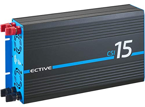 ECTIVE - Wechselrichter 12V auf 230V CSI 15-1500W Reine Sinuswelle - Offgrid-Spannungswandler DC/AC Strom mit USB, Überlast- & Überhitzungsschutz, NSV & USV Funktion und Batterieladefunktion bis 15A