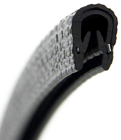 SMI-Kantenschutzprofil KS-S2-4S für 2-4mm PVC mit Stahleinlage Schwarz selbstklemmend ohne Kleber - Kantenschutz, Kederprofil, Kantenprofil, Kantenschutzleiste für Autotüren, Bleche (10 m)