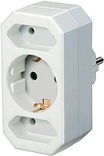 3er Set brennenstuhl EnergiesparSteckdose, Schutzkontakt, weiß 1508070 (10, 1 Schuko 2 Euro)